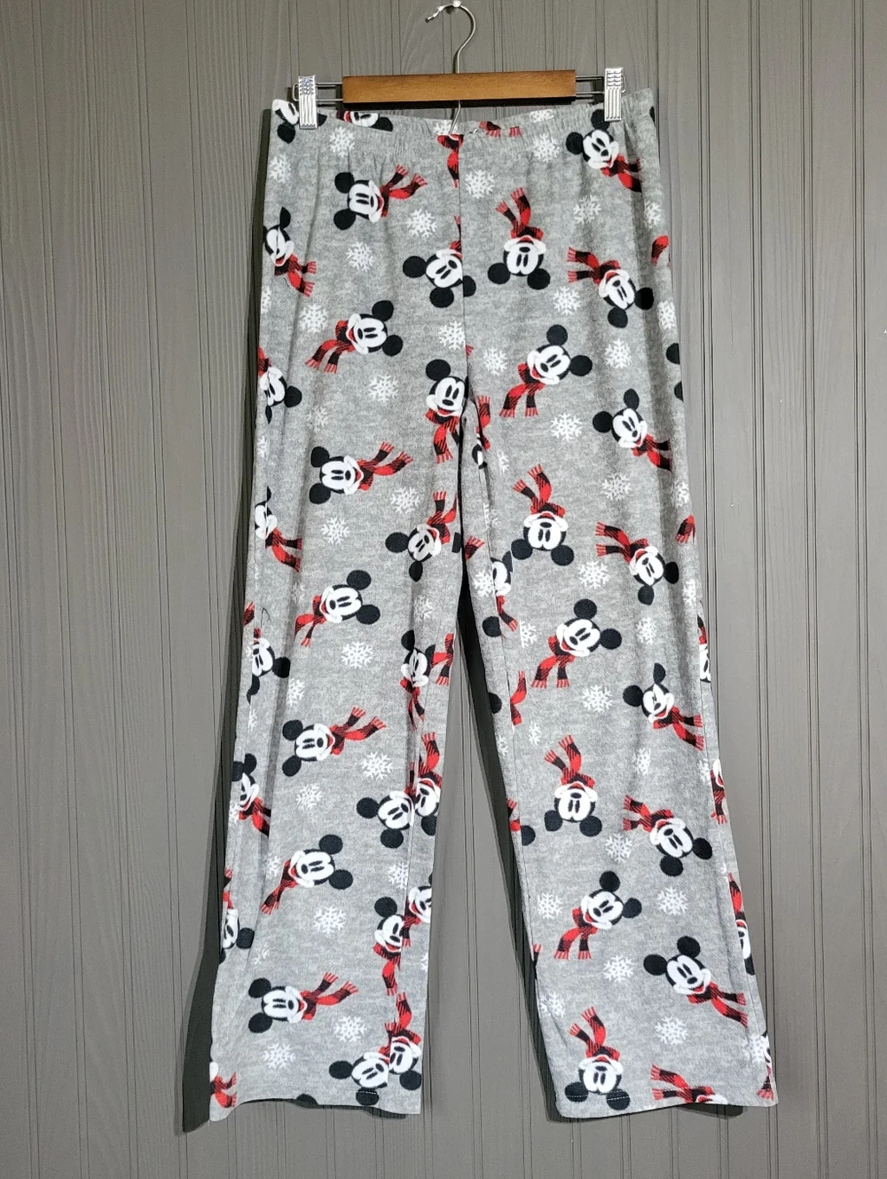 Disney Mickey Mouse Fleece Pajama Lounge Pants Mickey Print Gray Women's Medium - Picture 1 of 7